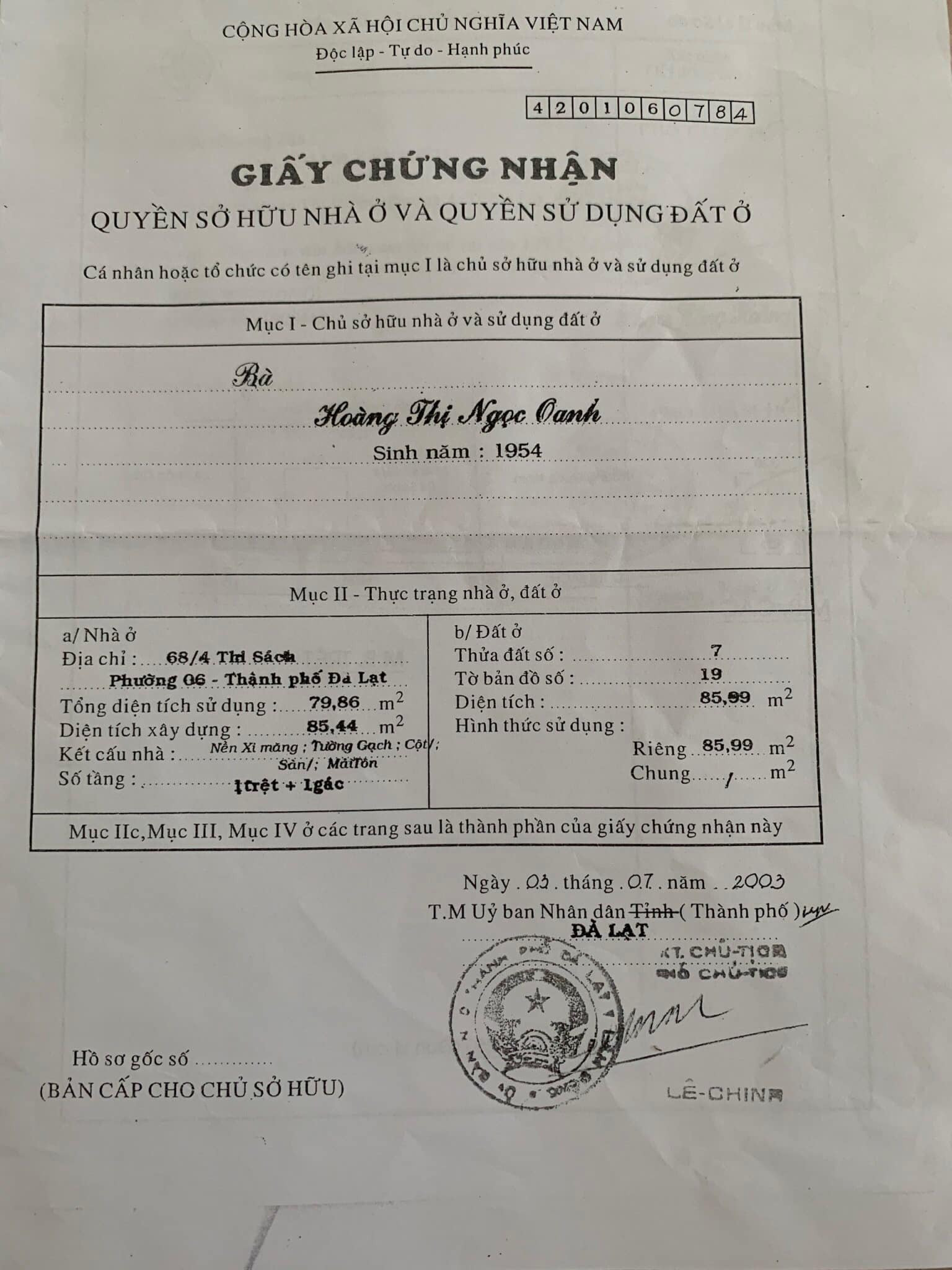 Hinh-Bán Đất Đường Thi Sách Phường 6 Đà Lạt Lâm Đồng