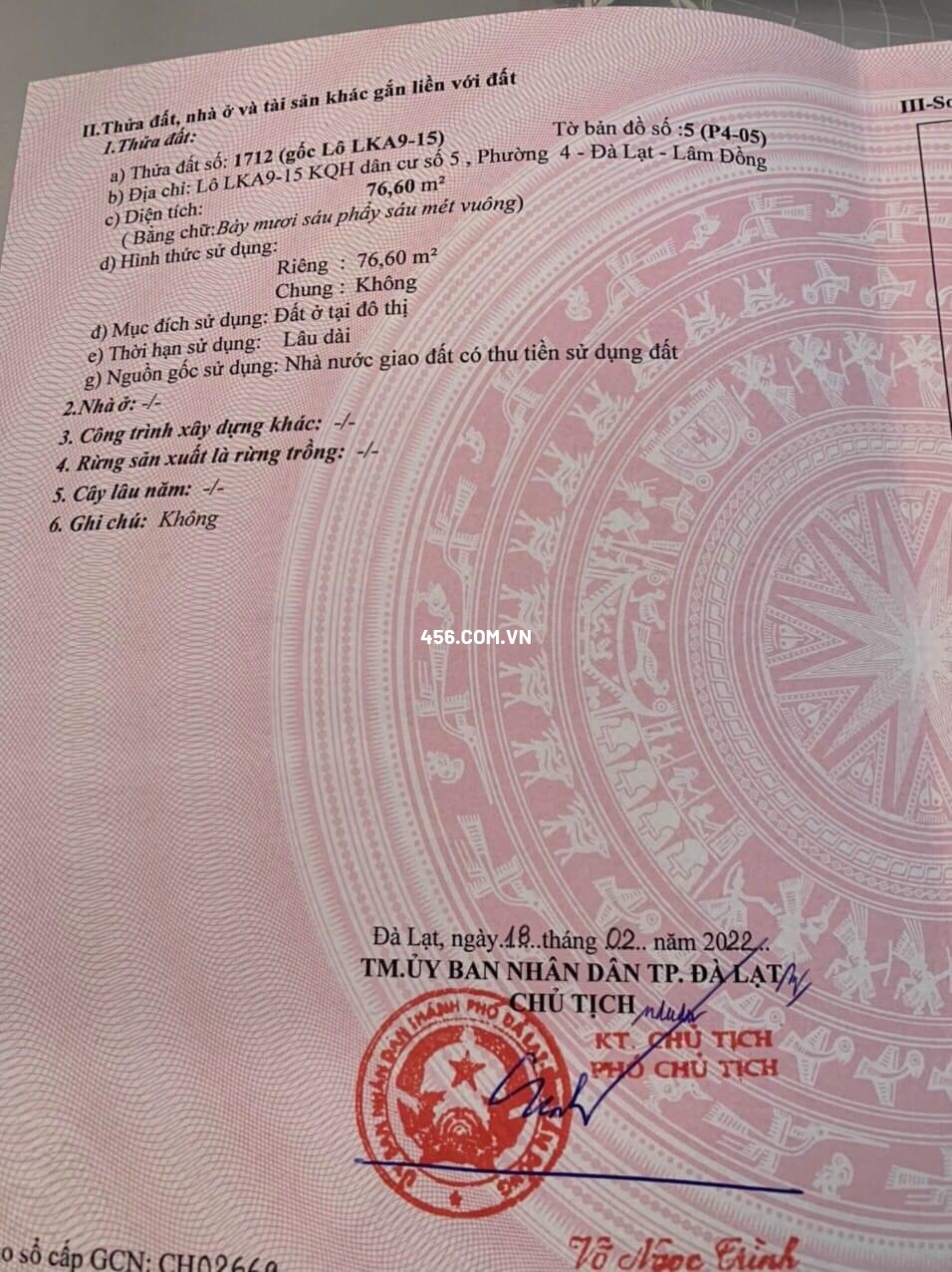 Hinh-Bán đất ngay khu quy hoạch An Sơn , Phường 4, Đà Lạt